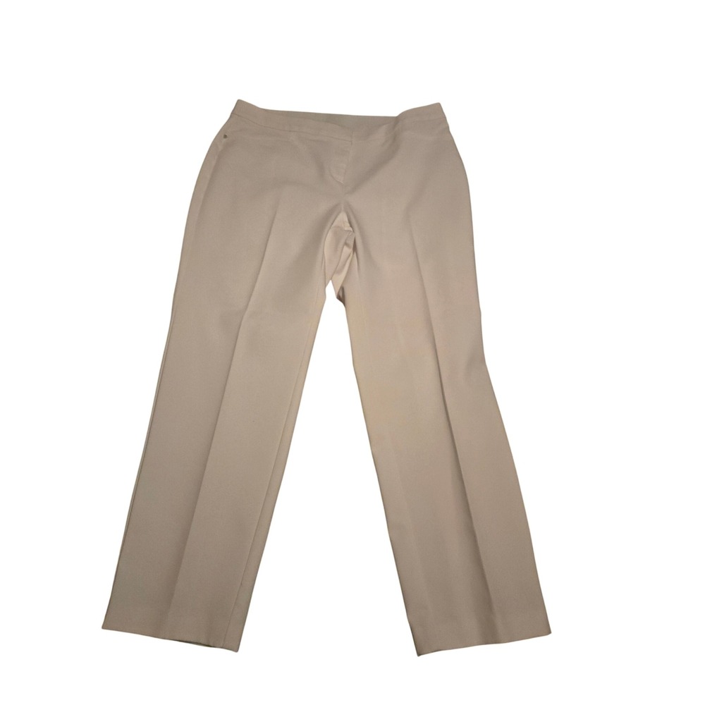 Rafaella Curvy Fit Straight Leg Dress Pants Cream Beige Size 10 Professional